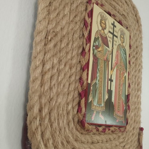 Collectible Mount Athos Icon 1991 Saint Constantine and Helen handmade