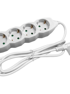 Entac Πολύπριζο 4 Θέσεων Χωρίς Διακόπτη 3x1.5mm 1.5m λευκό καινούργιο