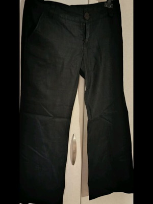 Linen pants black wide Bershka like new, size S