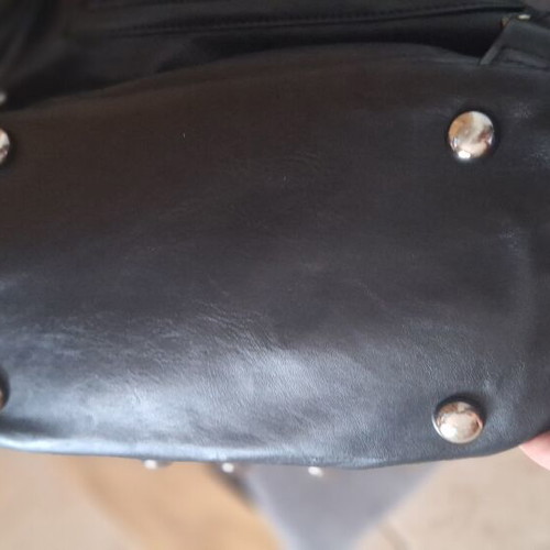 Elena Athanasiou backpack used, black faux leather with studs