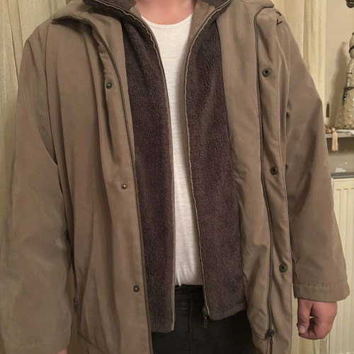 Men's jacket used, beige, sizes XXL-3XL