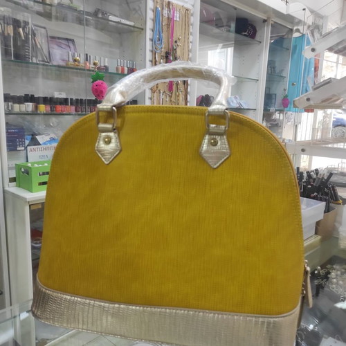 Premium mustard shoulder bag new with gold