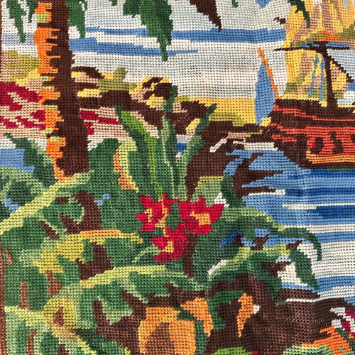 Embroidered cross-stitch painting like new