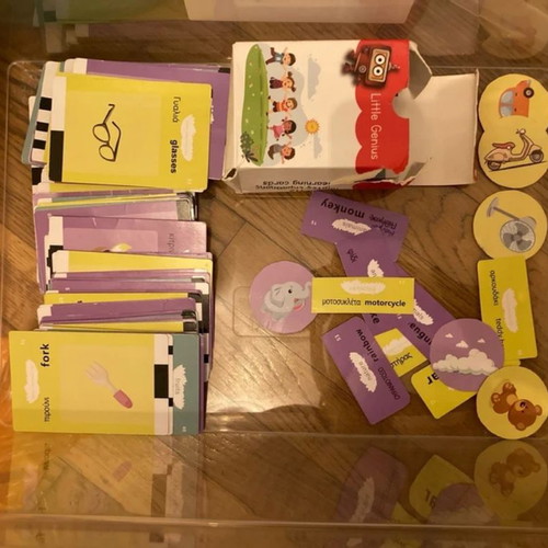 Word learning cards used, 101 pieces