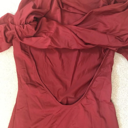 Shein Haute Bodycon Mini Dress Off Shoulder Burgundy Wine Like New
