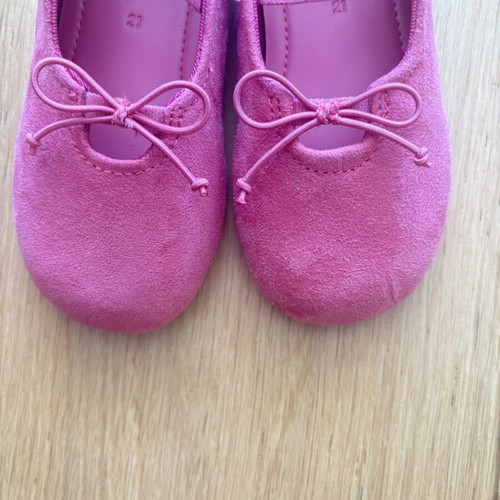 Zara suede ballerinas with leather insole size 21 new