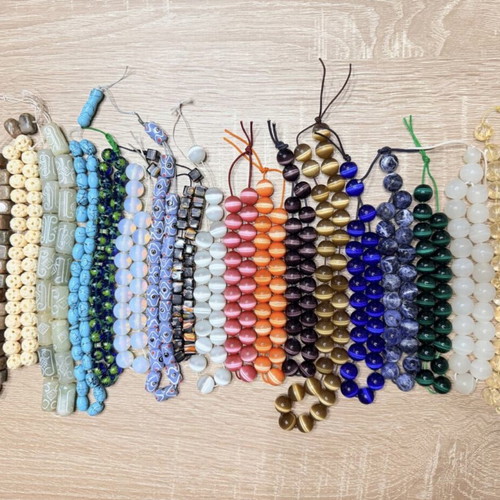 Glass beads semi-precious and bone like new for komboloi or necklace