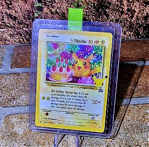 HOLO Birthday Pikachu 24 NM / M Pokemon Celebrations Secret Rare Classic Card