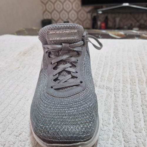 Skechers women's lightweight sneakers, size 38, grey with shimmer