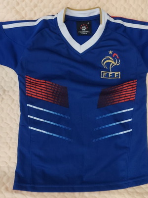 France Kids Football Jersey Number 4 used, blue and white