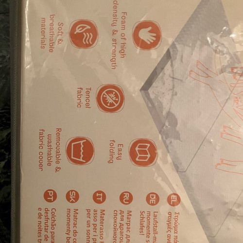 Greco Strom Hector travel bed mattress used 60x120x5cm