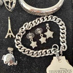 Set of 10 accessories: bracelets, rings, earrings