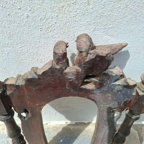 Handmade wood carving used 19th century for mirror