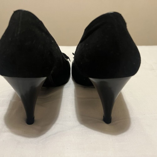 Peep toe leather pumps black size 41 new