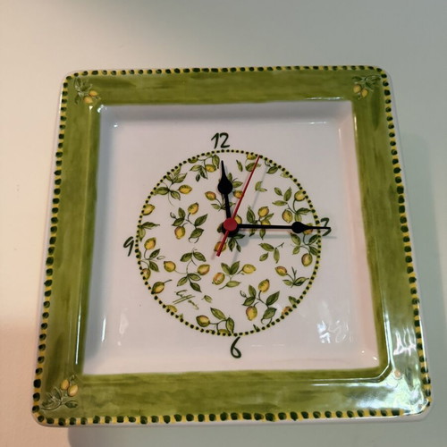 Amalfi Coast Ceramic Wall Clock like new, analog