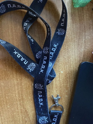PAOK Keychain like new, simple design, black and white