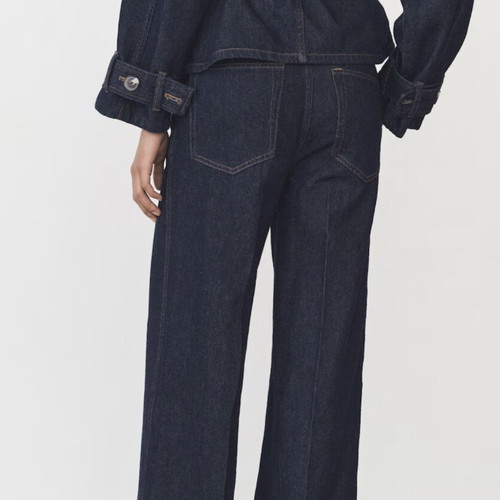 Denim wide leg dark blue Mango size 42 like new