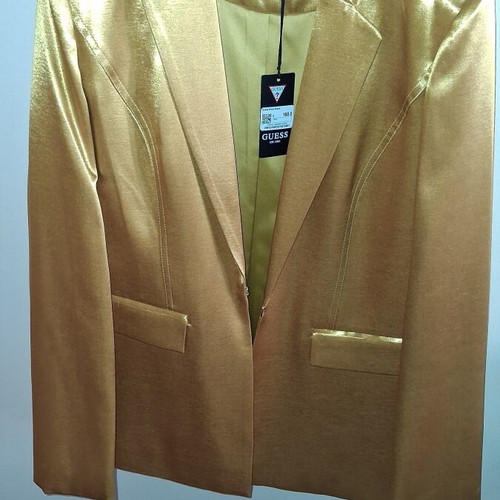 Guess jacket new, size small, gold satin fabric