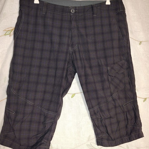 Bergans of Norway Utne Plaid Hiking Shorts Men XL gray purple