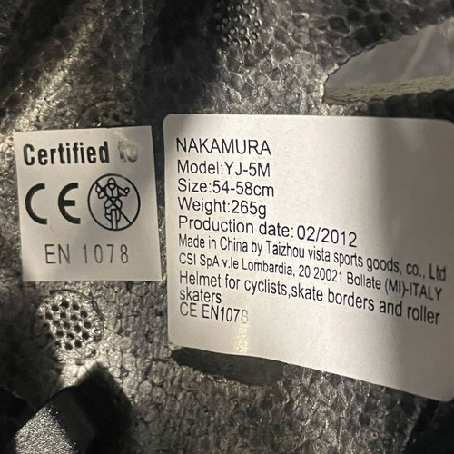Nakamura Helmet YJ-5M with Tiger Copenhagen Bicycle Bell, brand new