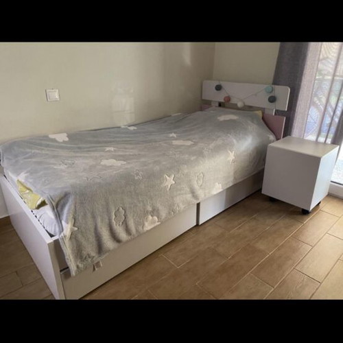 Single solid wood bed with two large deep drawers