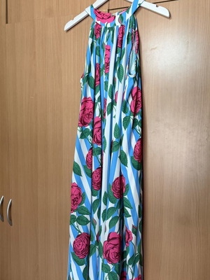 Karavan summer maxi dress with stripes and flowers, like new