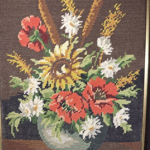 Gobelin vase with flowers from Germany, used