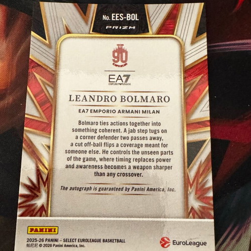 Leandro Bolmaro Explosion Signatures 2025-26 Panini Select EuroLeague card