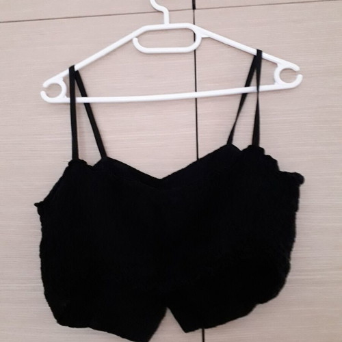 Bustier top black used, size XL