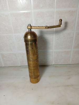 Traditional brass coffee and spice grinder new