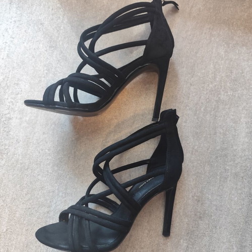 Zara basic black high heel sandals size 37