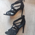 Zara basic black high heel sandals size 37