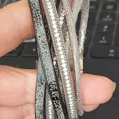 Multilayer bracelet with magnetic clasp restored, steel