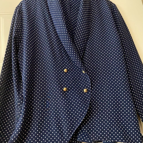 Vintage Nary Shirt double breasted with white polka dots size M/L