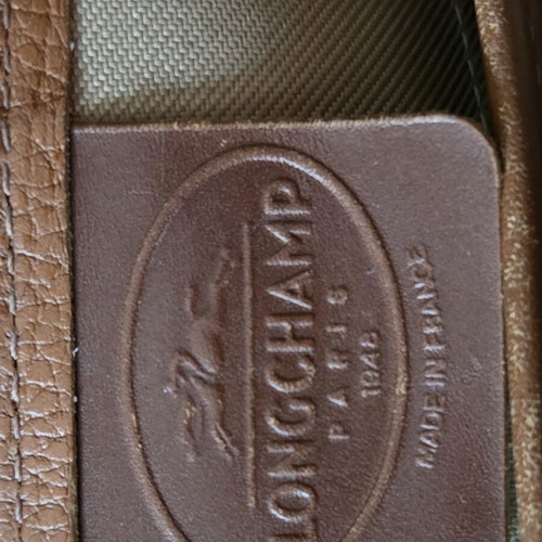 Longchamp vintage crossbody bag, tan grain leather
