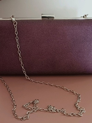 Women's Clutch Crossbody Bag used, purple with chain