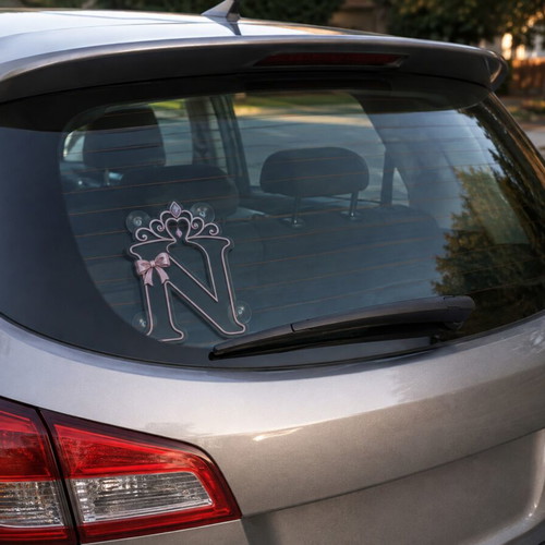 N Princess New Driver Sign for Car Windshield ASA Carbon Fiber