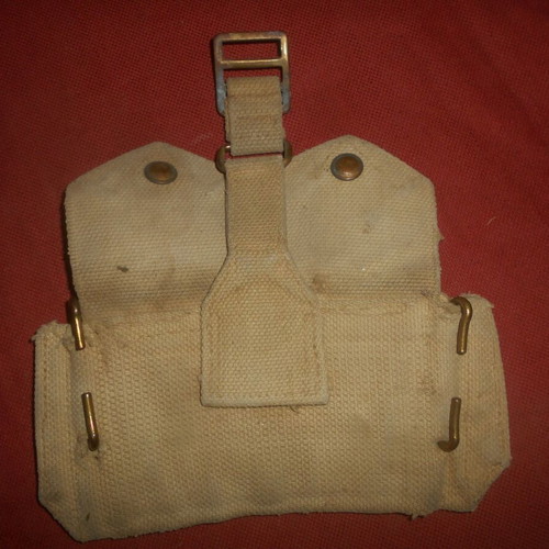 English Canvas Pouches for Lee-Enfield Cartridges used, set of 2, 1942 WWII