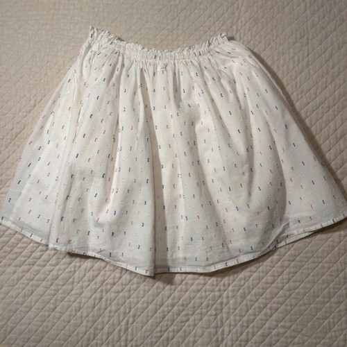 Catimini Summer Skirt size 12 like new, 100% cotton, white with embroidery