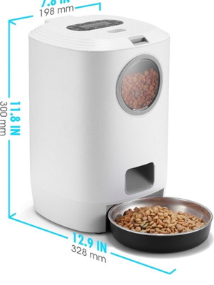 Automatic pet feeder with programmable feeding schedules