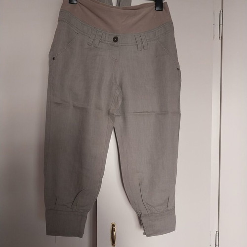 Linen maternity pants H&M size L like new, beige