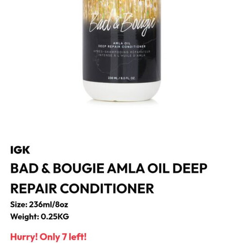 Bad and Bougie Amla Oil Deep Repair Conditioner 235ml like new