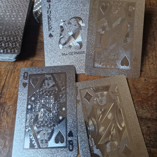 Silver waterproof playing cards deck