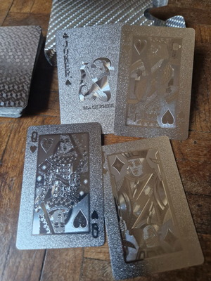 Silver waterproof playing cards deck
