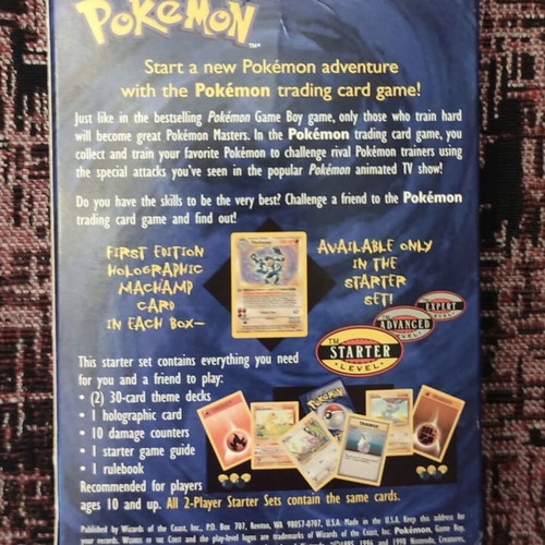 Pokemon Trading Card Game Base 2-Player Starter Set 1999 UK Edition like new