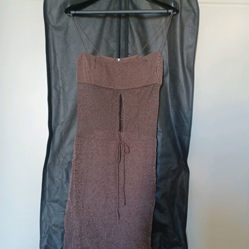Kathy Heyndels Small dress like new, elephant color with shiny polka dots