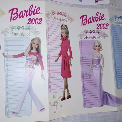 Barbie collectible calendars 1999-2002 new, set of 4