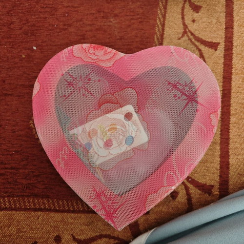 Heart jewelry box used, red and pink