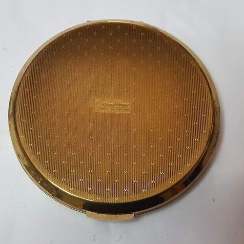 Stratton vintage powder compact used with glass surface and metal base