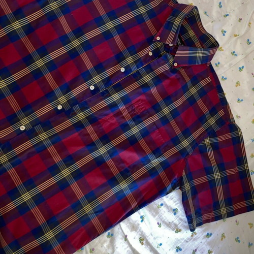 Christian Dior men's short sleeve shirt like new, cotton, blue and red
